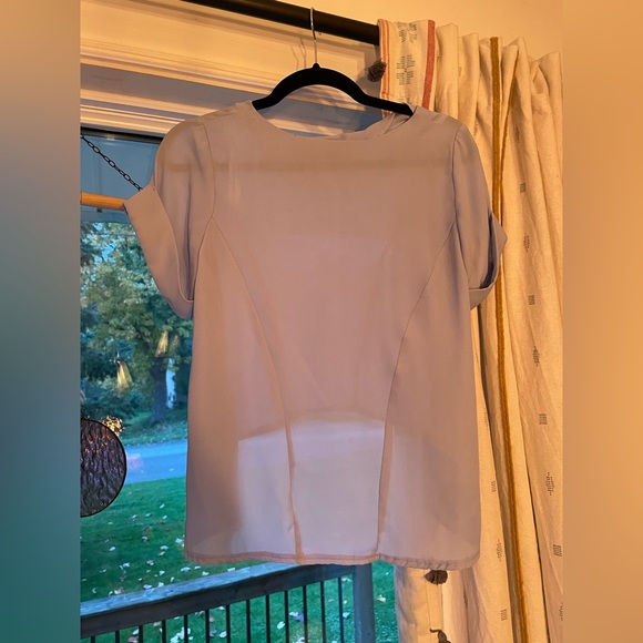 High low light sky blue/periwinkle sank skirt transparent top (xs) - Picture 3 of 3